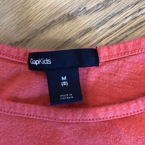 Gap Kids Salmon Long Sleeved Tee with Sequins and Flowers, Girls 8 - Picture 6 of 6